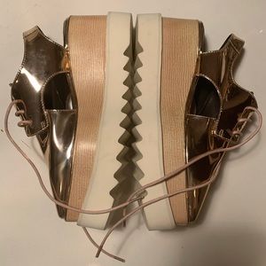 Stella McCartney Metallic Rose Gold Platforms